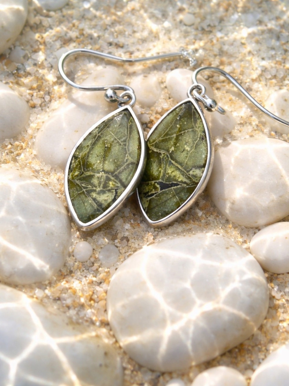 NEW! Green Sediment Jasper Earrings